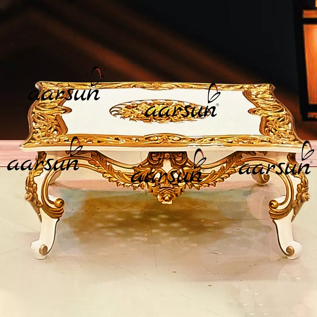 Beautiful Carved Center Table In Teak Wood