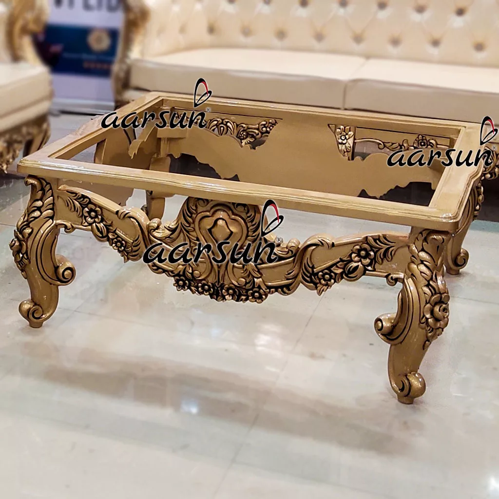 Center Table in Gold Finish view 3