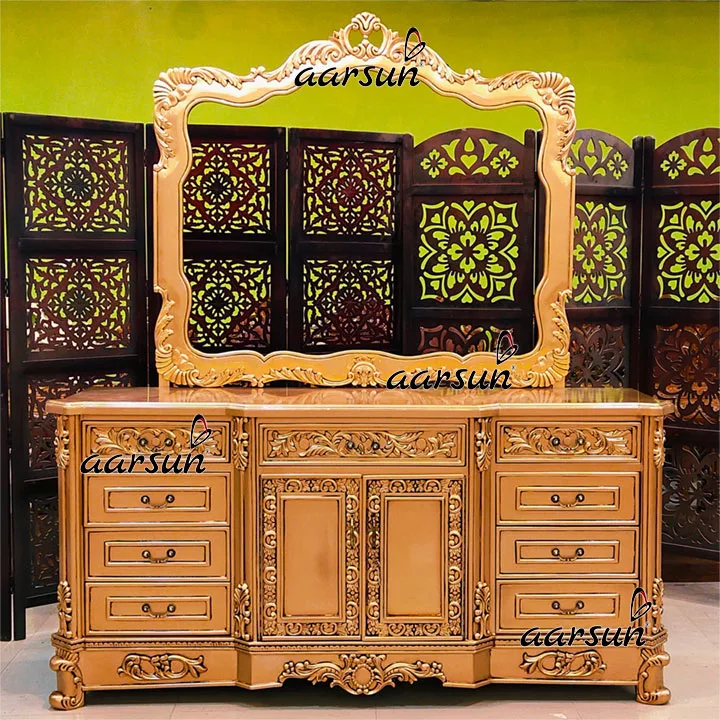 Classic Contemporary Antique Gold Dresser