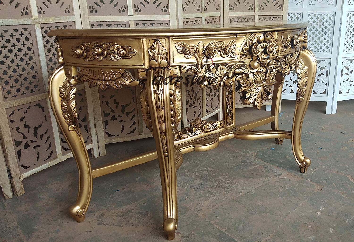 Console Table Design in Teak Wood view 4