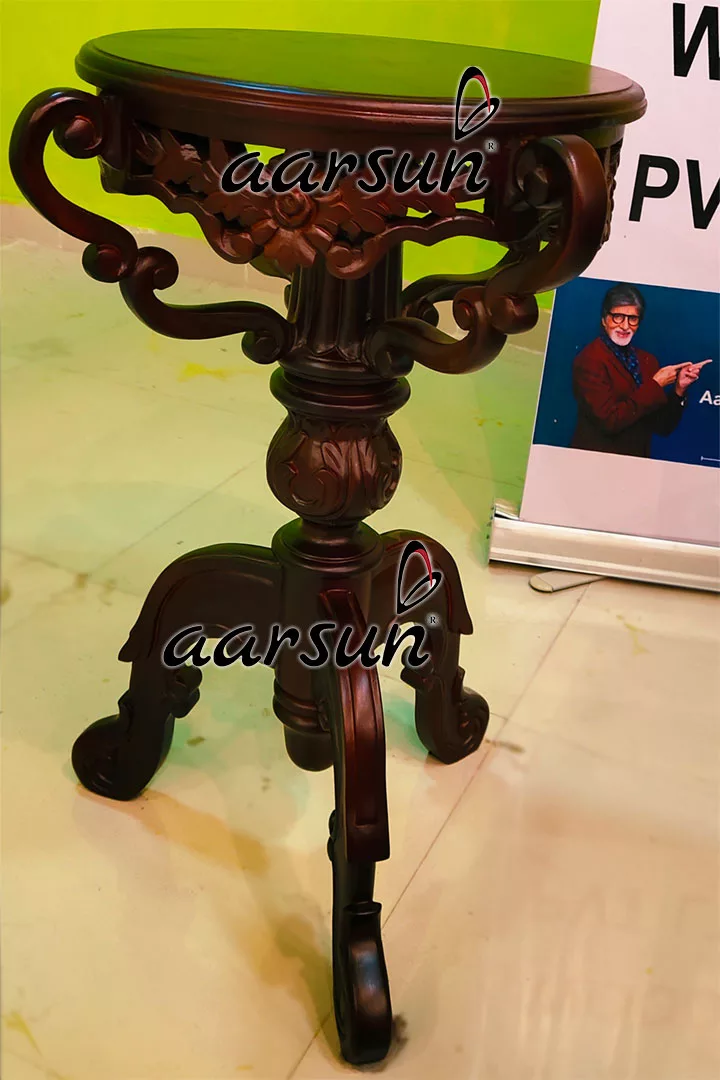 Handcrafted Round Side Table view 3