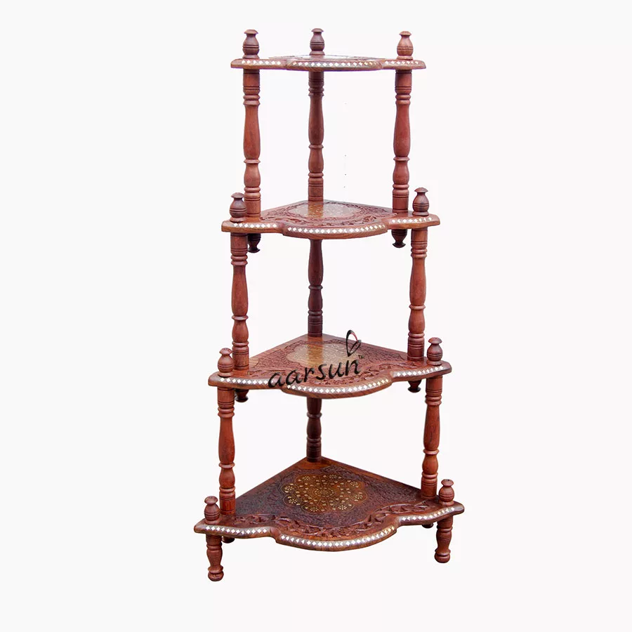 लकड़ी का कोना स्टैंड COR-0004