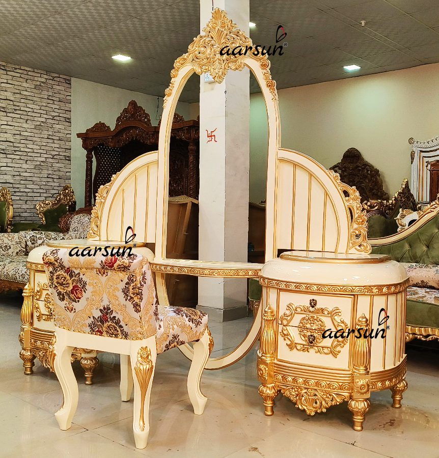 Beautiful Wooden Dresser with Gold Highlighting view 4