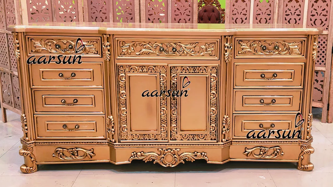 Classic Contemporary Antique Gold Dresser view 5