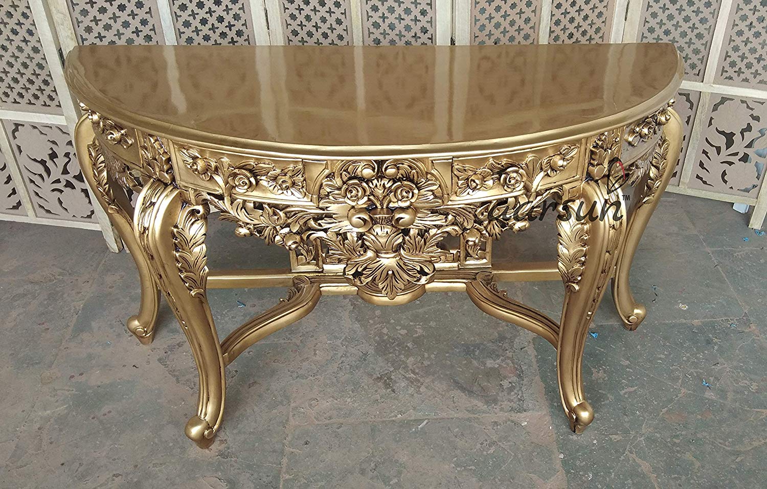 Console Table Design in Teak Wood view 3