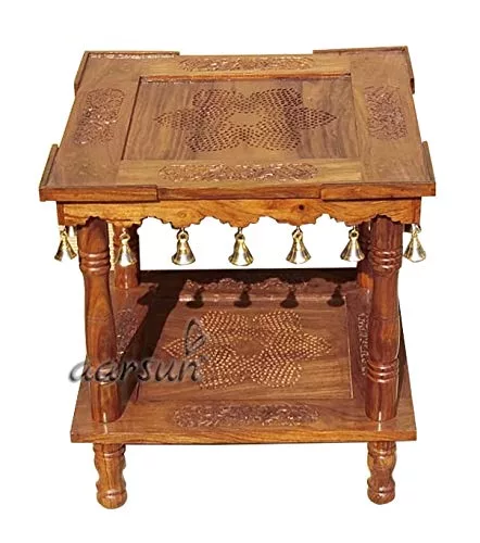 Folding Wooden Table with Brass Bells view 5