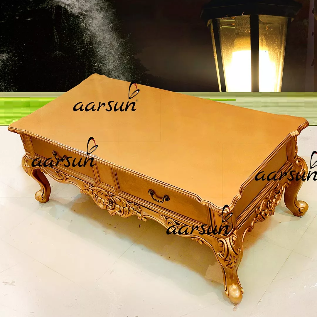 Handcrafted Center Table with Drawers view 3