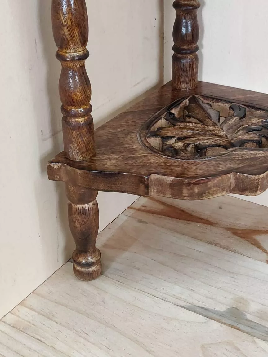 Handmade Wooden Corner Stand view 5