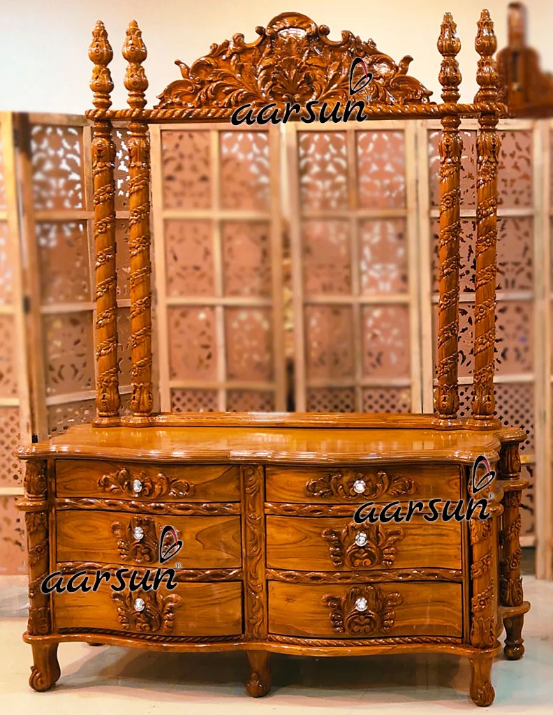 Honey Finish Wooden Dresser view 3