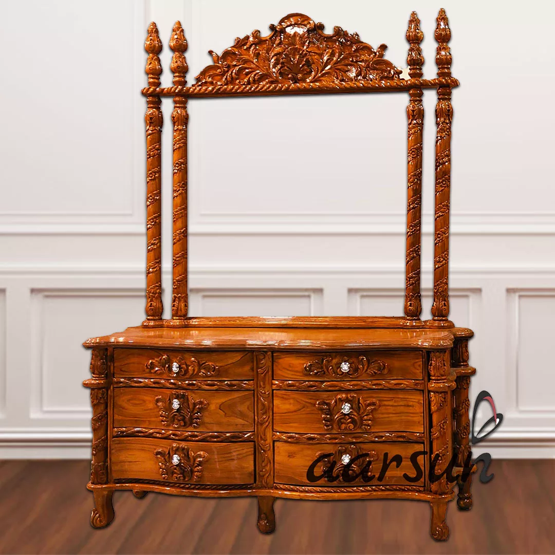 Honey Finish Wooden Dresser