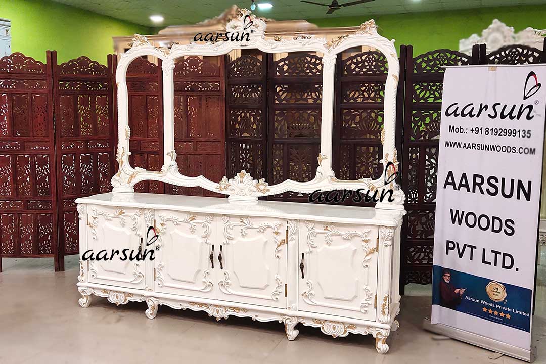 Italian Style Luxurious Dresser with Mirror Frame view 3