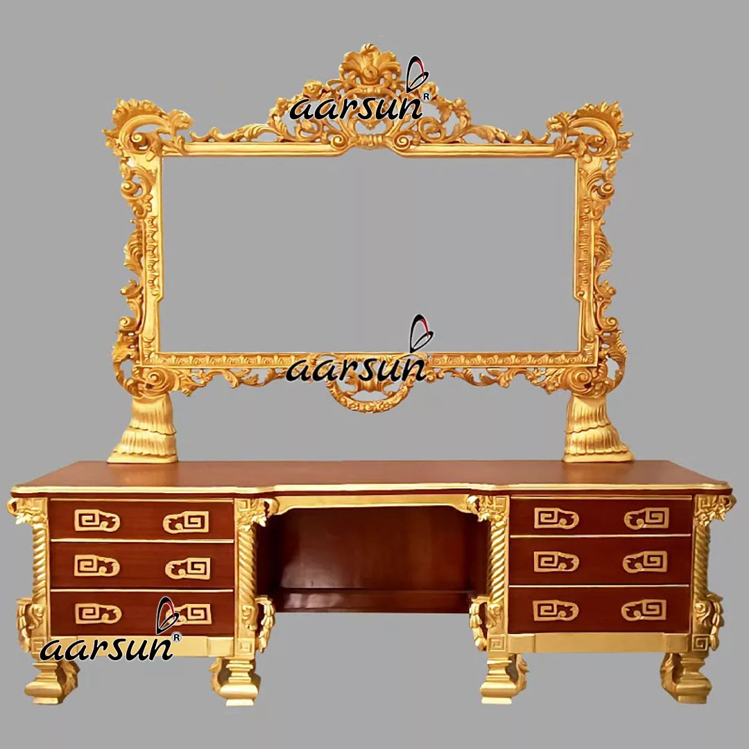 Luxury Dresser With Gold Leafing